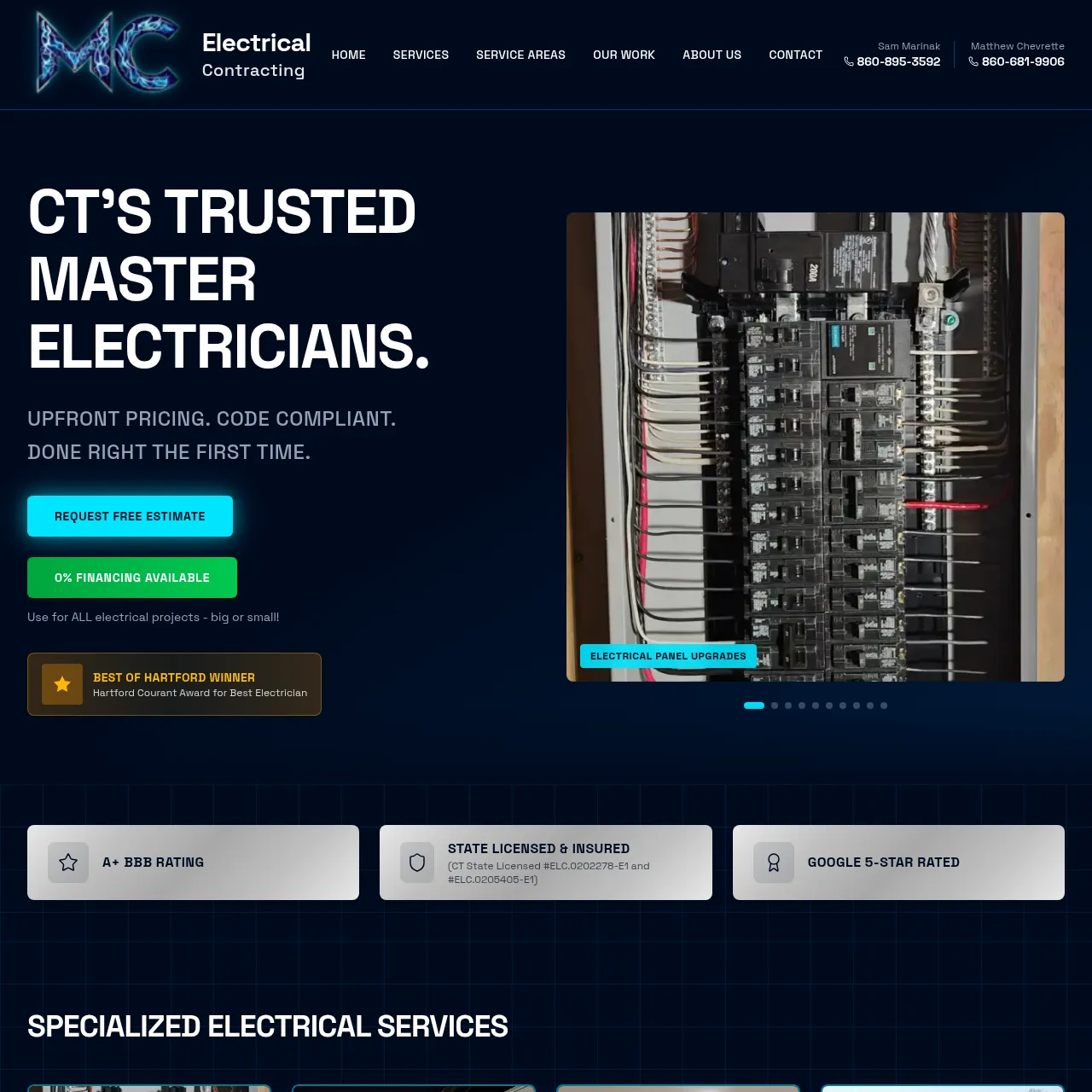 MC Electrical Contracting TV commercial produced by Connecticut Website Company